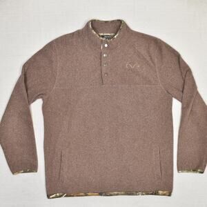 Realtree Men's Snap T Pullover Sweater Long Sleeve Polyester Red Size 2XL Fleece